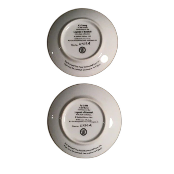 Bradford Exchange Mini Plates 3.5" Ty Cobb and Cy Young - Picture 2 of 3